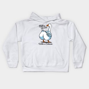 Silly Goose With A Caboose Kids Hoodie